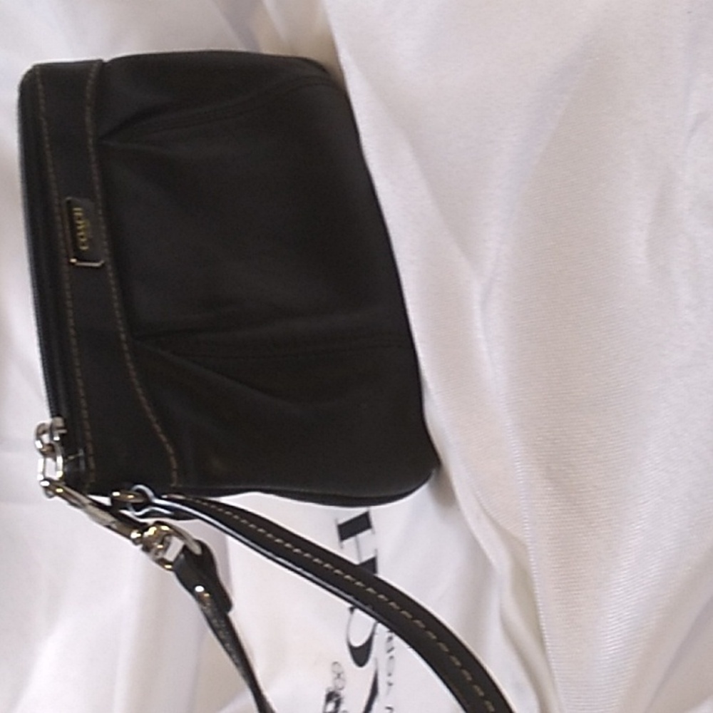 Coach Black Leather Wristlet
